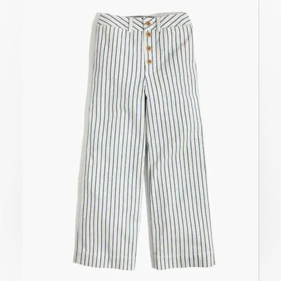 OPEN TO OFFERS Madewell Emmett Wide-Leg Crop Pants in Stripe Size 26 - Picture 3 of 5